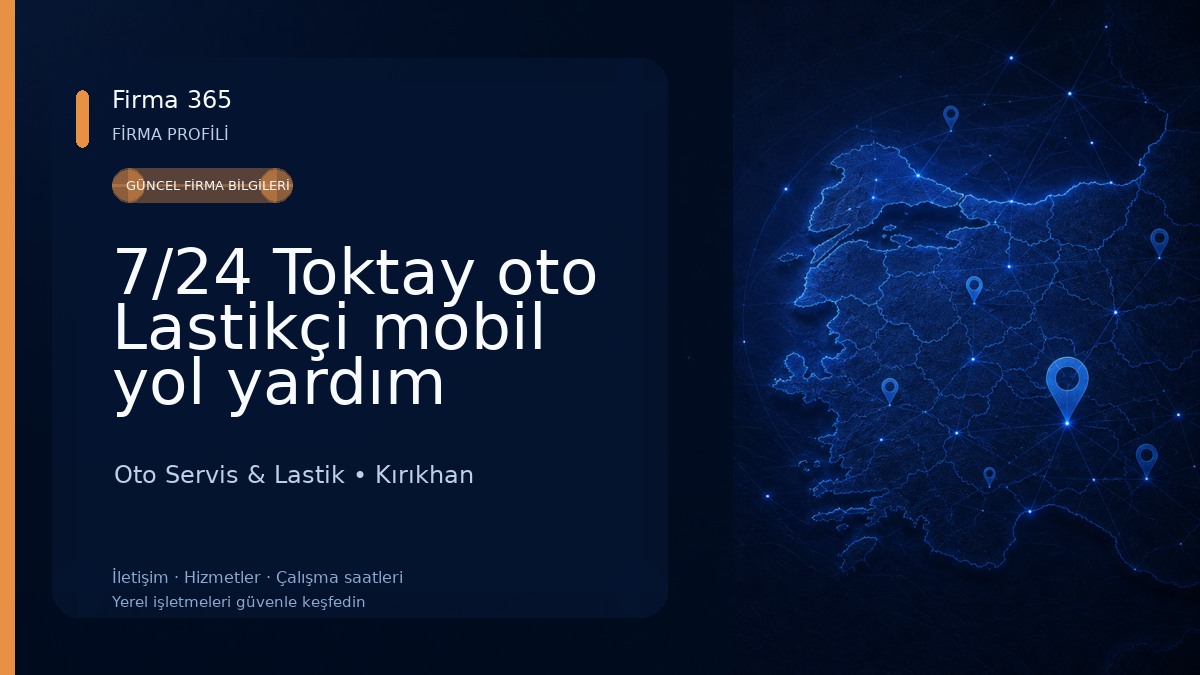 7/24 Toktay oto Lastikçi mobil yol yardım kırıkhanlı Oto Servis & Lastik