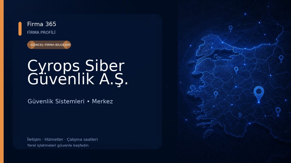 Cyrops Siber Güvenlik A.Ş. Güvenlik Sistemleri