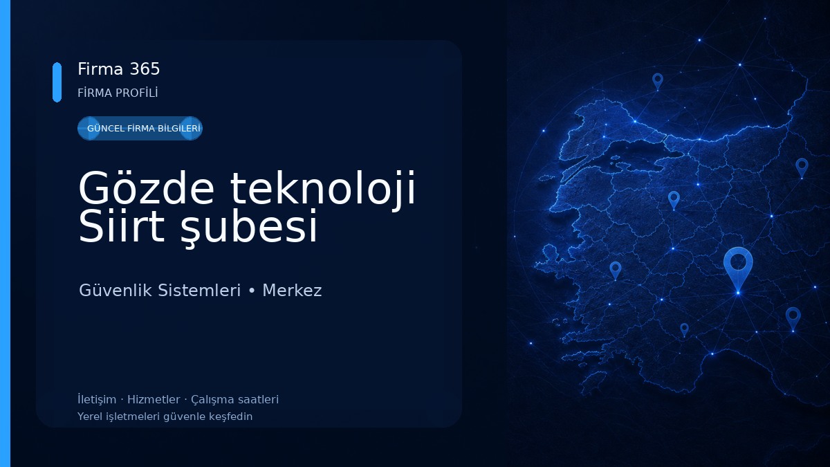 Gözde teknoloji Siirt şubesi Güvenlik Sistemleri