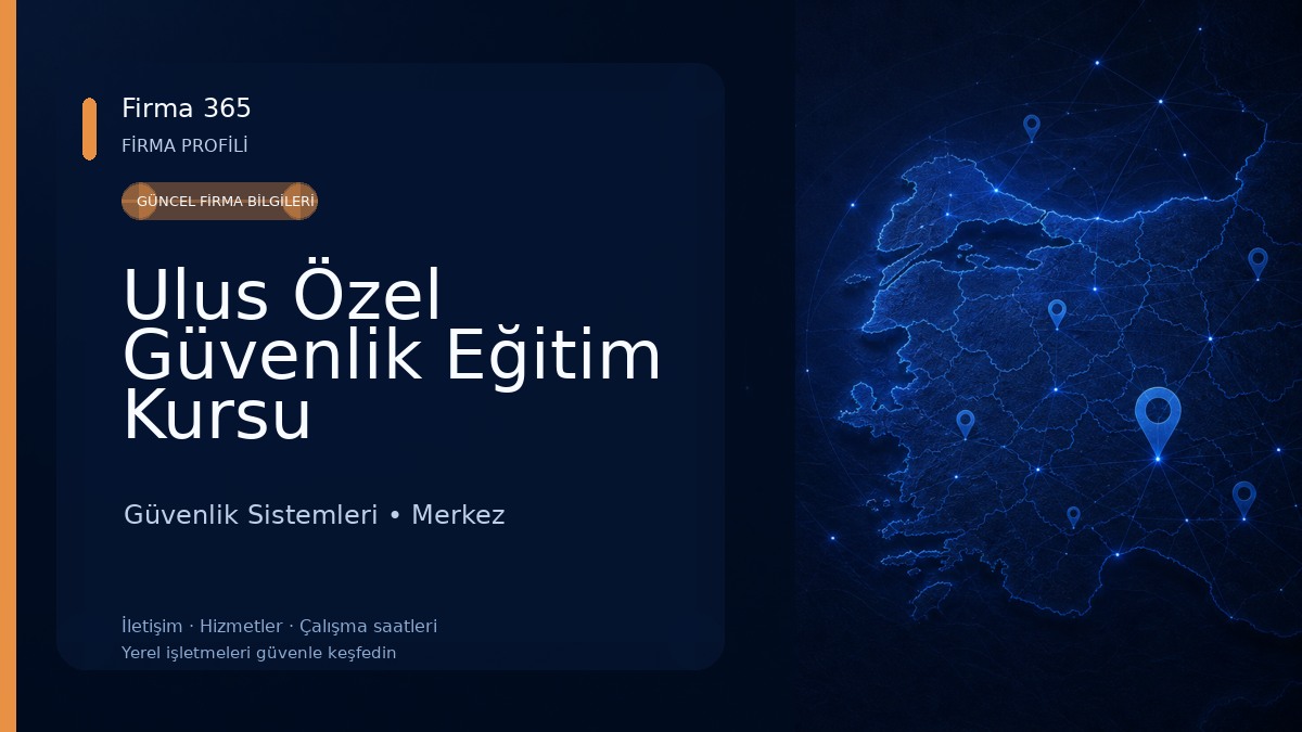 Ulus Özel Güvenlik Eğitim Kursu Güvenlik Sistemleri